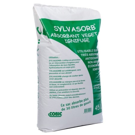 absorbant végétal sciure ignifugée sylvasorb sac de 45 L - trimatex