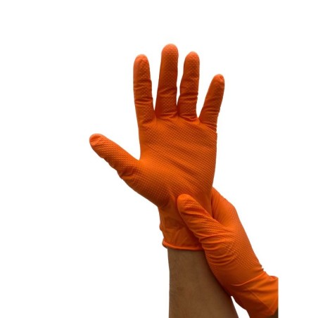 GANTS  JETABLE ORANGE NON POUDRE ULTRA RESISTANT GARAGE/ ATELIER - TRIMATEX